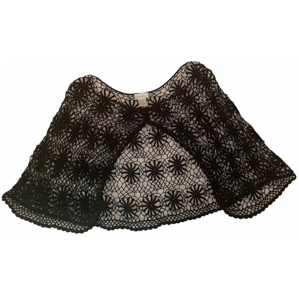 Charlotte Russe Crochet black shawl capulet